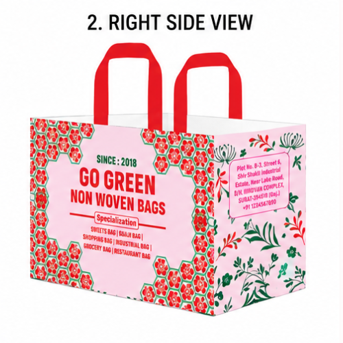 Non Woven Box Bags – Blue Color