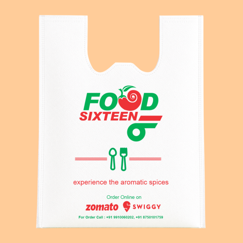 W-Cut Non Woven Restaurant Carry Bag