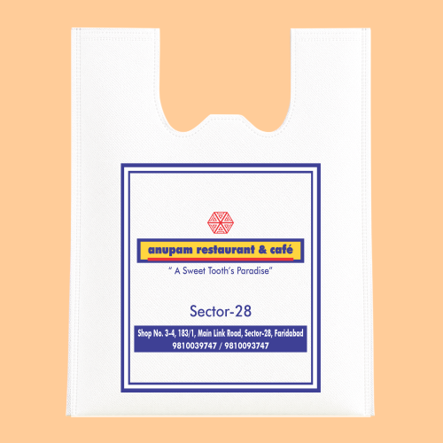 W-Cut Non Woven Cafes & Restaurant Carry Bag