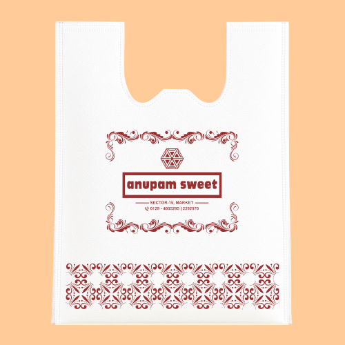 W-Cut Non Woven Custom Promotional Carry Bag