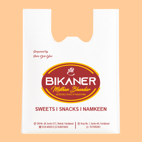 Custom Printed W-Cut Non Woven Shopping Bags