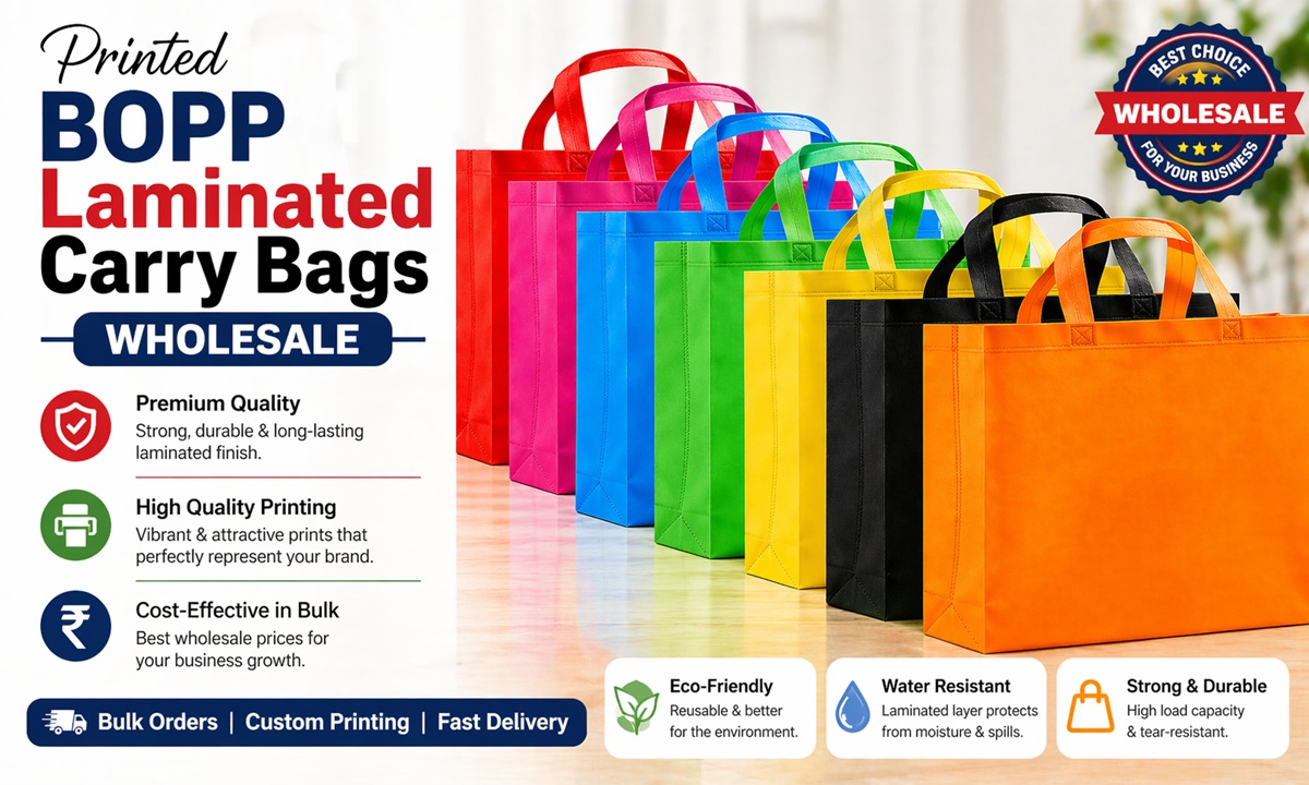 Printed BOPP laminated carry bags wholesale packaging solution
