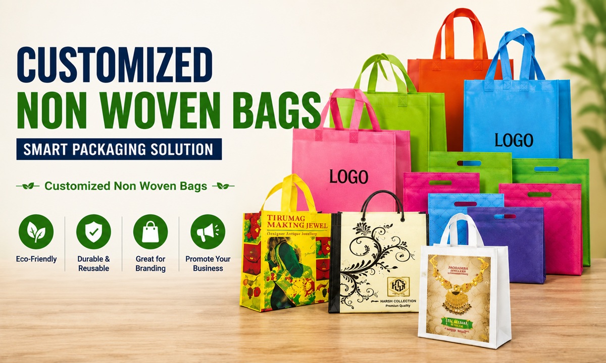 Customized non woven carry bags for eco friendly business packaging